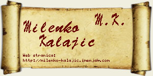 Milenko Kalajić vizit kartica